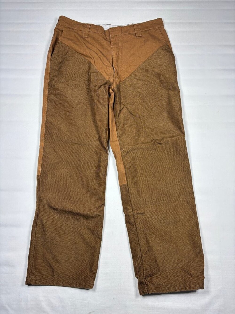Vintage Galyan's Double Knee Brush Guard Hunting Pants Brown Canvas Upland 36x32